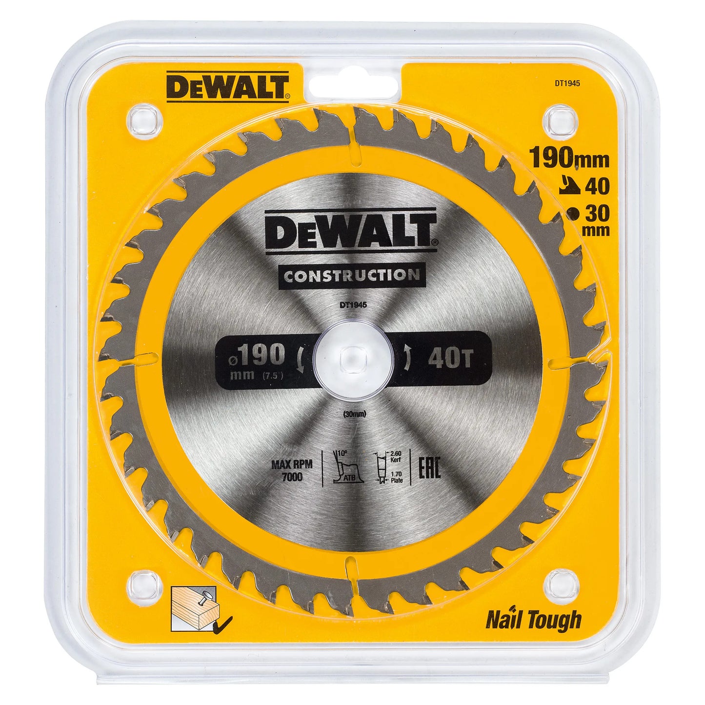 Dewalt Circular Saw Blades 190x30mmx40T