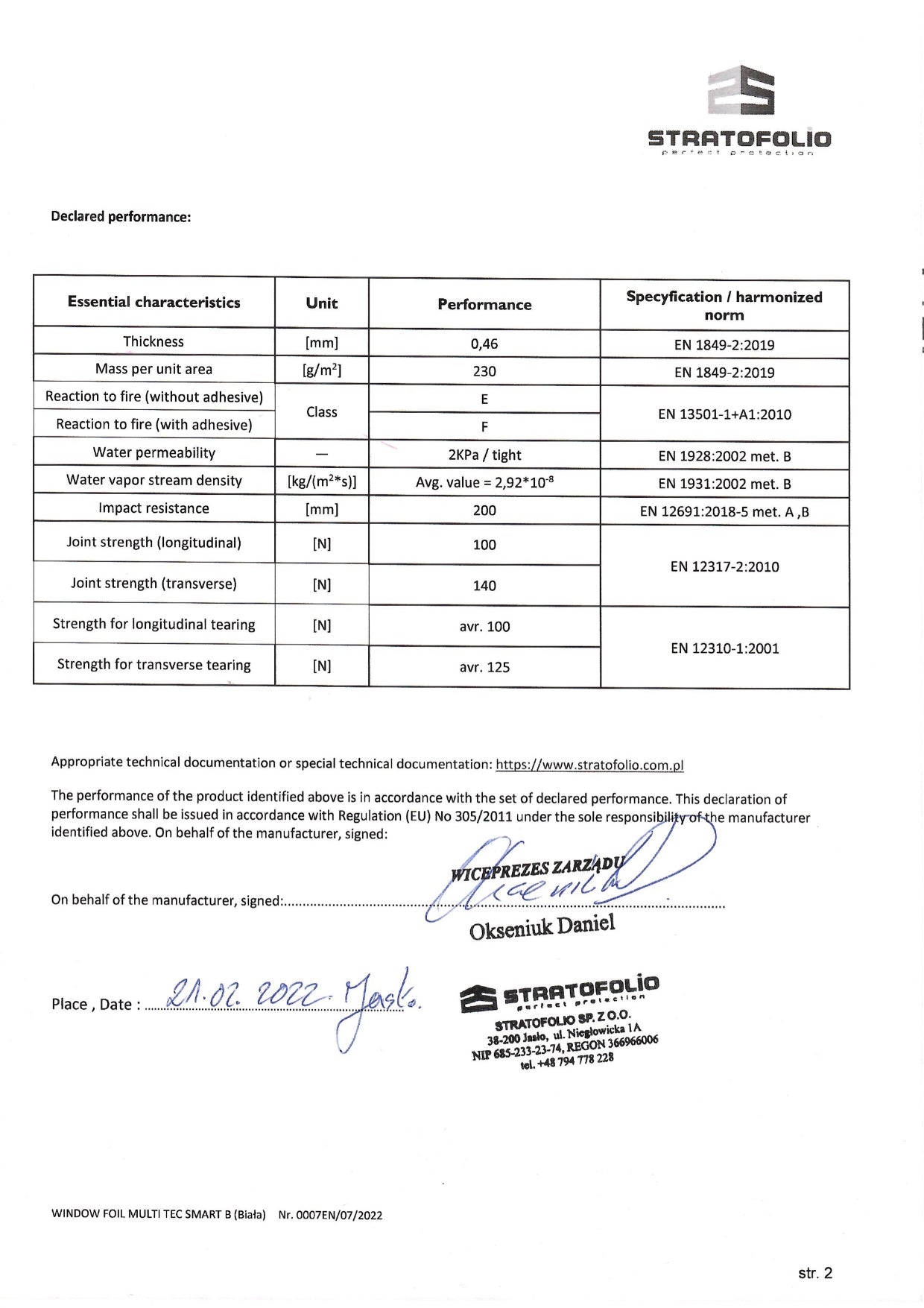 6.Air Tightness Windows Tape Stratofolio 100mm - 50m