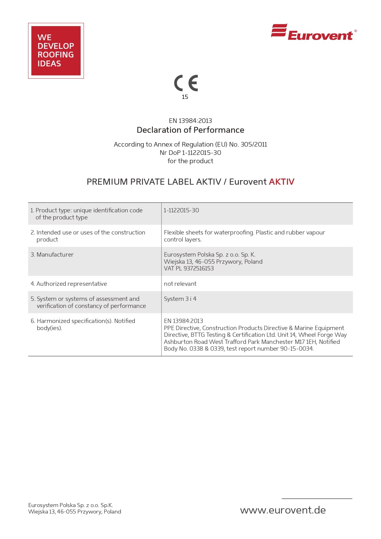 1.Air Thightness Membrane Eurovent Aktiv - active vapour barrier including two tapes 75m2 1.5x50m